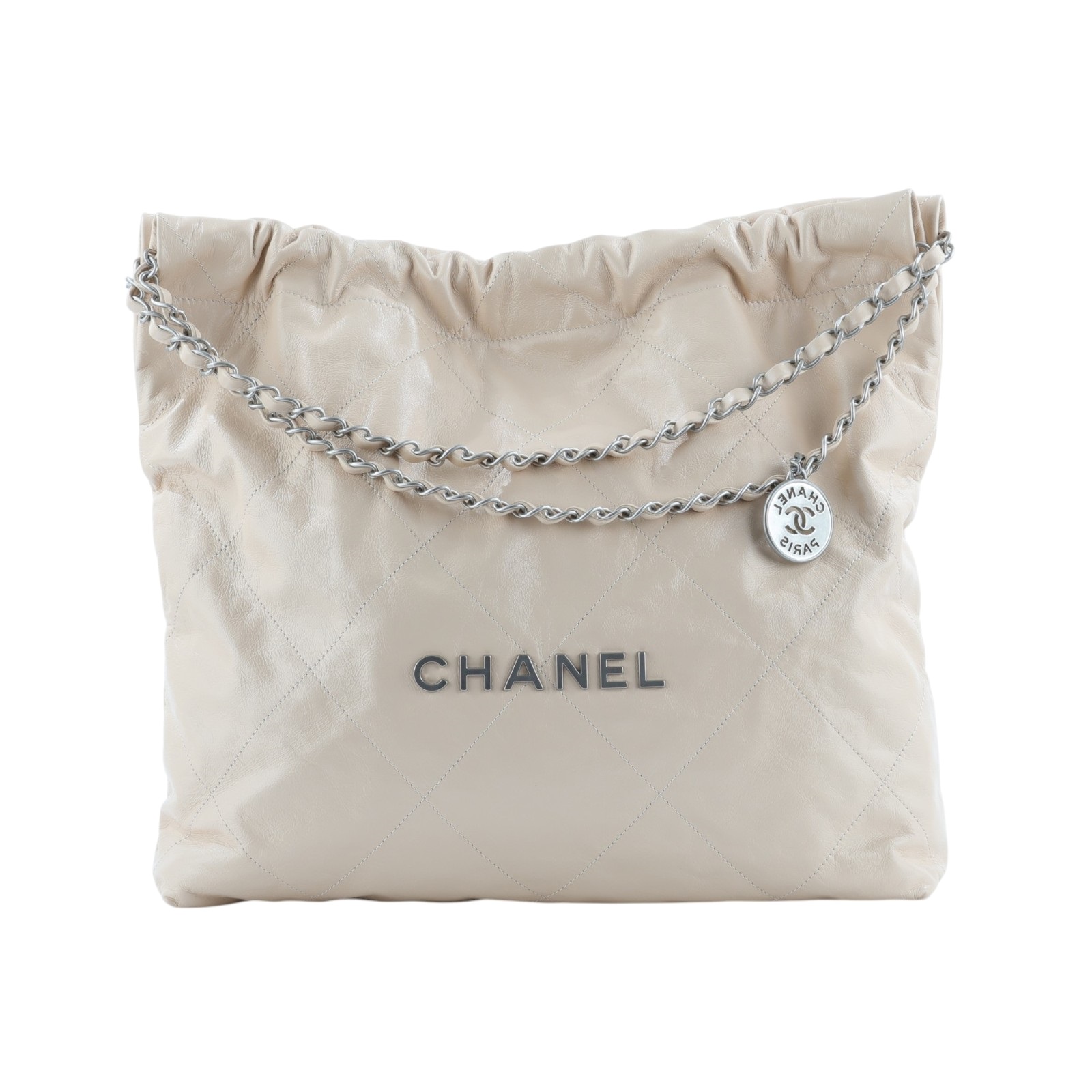 香奈兒 CHANEL 22 小型 束口包 AS3260 晶片款 奶茶色22包 中號 內袋