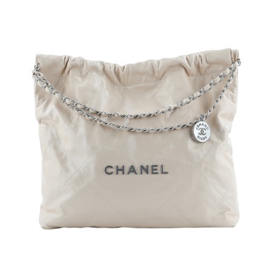 香奈兒 CHANEL 22 小型 束口包 AS3260 晶片款 奶茶色22包 中號 內袋