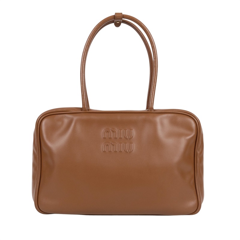 繆繆 MIU MIU 皮革 Beau 手袋 大型 5BB117_2CRW 焦糖BEAU肩背包 防塵袋