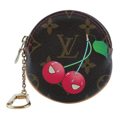 路易威登 LOUIS VUITTON 村上隆 零錢包 Porte Monnaie Rond M95043 原花村上隆櫻桃零錢包掛飾 無附屬品