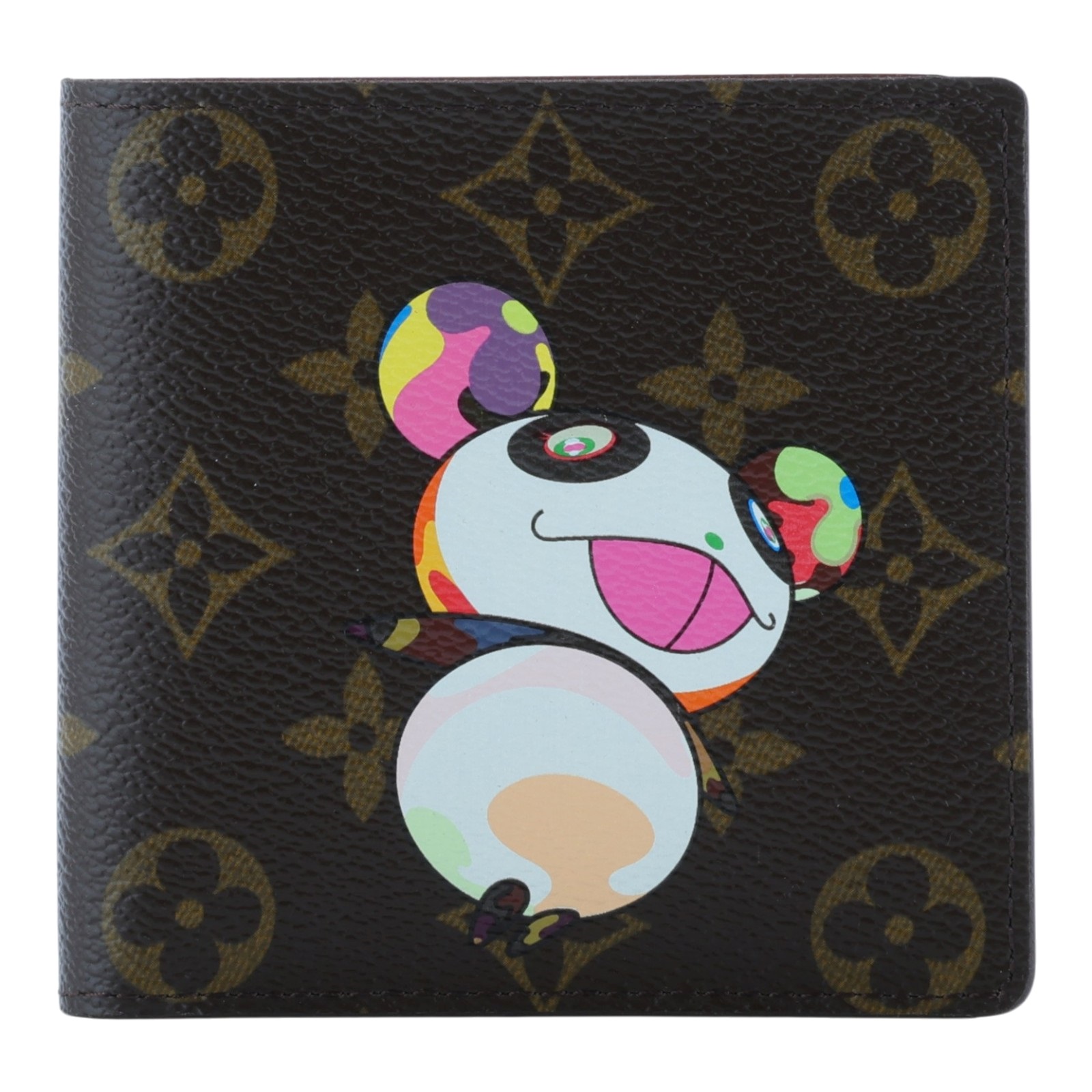 路易威登 LOUIS VUITTON 村上隆 Marco Panda 短夾 錢包 零錢包 M61666 原花村上隆熊貓對開短夾 原廠盒子