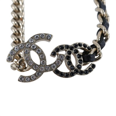 香奈兒 CHANEL CC LOGO choker 頸鍊 項鍊 AB9278 B09009A23 V 雙C水鑽頸鍊 原廠盒子/內襯