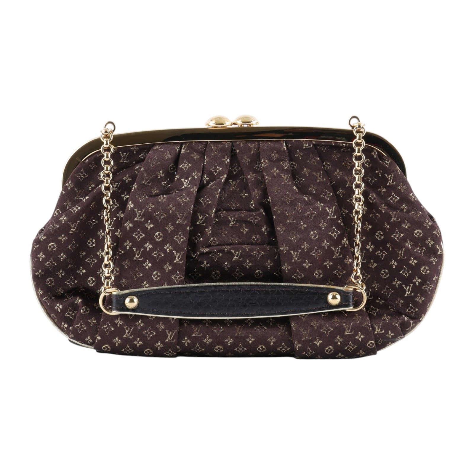 路易威登 LOUIS VUITTON Monogram Aumoniere 手提包 肩背包 手拿包 M92061 棕金晚宴鍊包 防塵袋(內碼不明)