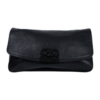 巴黎世家 BALENCIAGA BB soft 翻蓋 鏈袋包 中型 同色五金 7485962AA26 黑色 BB SOFT 鏈包 防塵袋/背帶2/購買證明