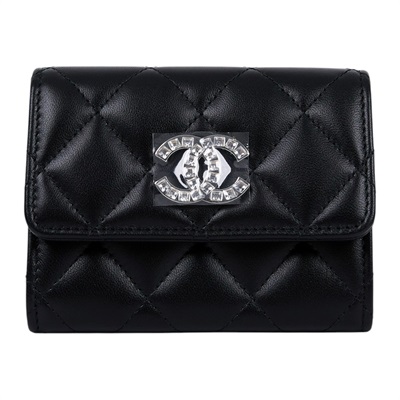 香奈兒 CHANEL CC LOGO 卡包 零錢包 AP3988 B16265 晶片款 水鑽羊皮翻蓋卡包 防塵袋/原廠盒子/購買證明