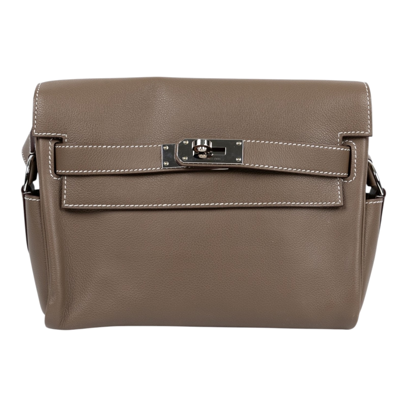 愛馬仕 Hermes Kelly Bag 凱莉包 Messenger PM 手提包 大象灰 銀扣  W MM 281 PP  防塵袋2/鎖組