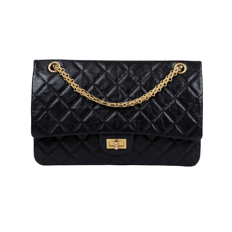 香奈兒 CHANEL 2.55 大型口蓋包 A37587 27開黑金2.55 28CM 防塵袋