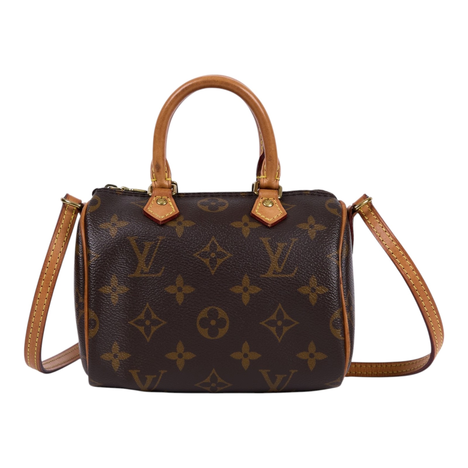 路易威登 LOUIS VUITTON Nano Speedy 經典帆布 手提 斜背 波士頓包 M61252 原花NANO SPEEDY 舊版 防塵袋
