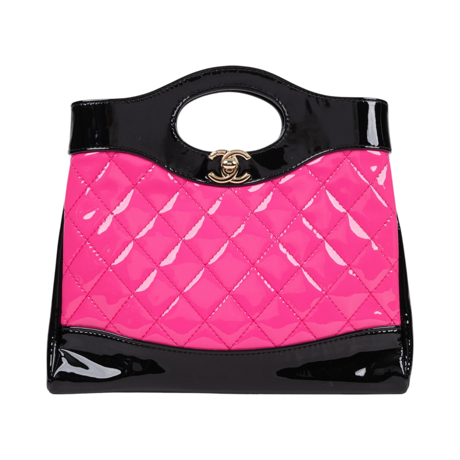 香奈兒 CHANEL CC Logo 31包 菱格紋 鍊帶 肩背 手提包 AS4133 晶片款 桃黑漆皮31包 防塵袋