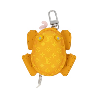 路易威登 LOUIS VUITTON 青蛙 零錢包 吊飾 包掛 鑰匙扣 M02215 晶片款 黃色原花青蛙零錢包吊飾 無附屬品