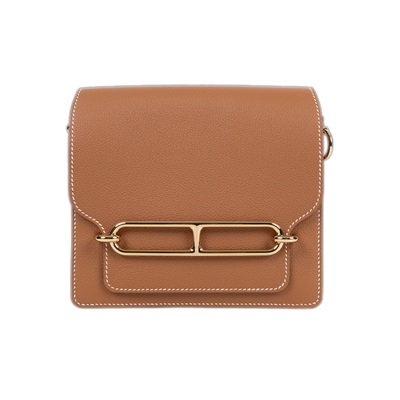 愛馬仕 Hermes Roulis 豬鼻子 斜背包 18 Mini 金色五金 金棕色 H070510CP37 /WHA256CI  背帶/原廠盒子/防塵袋2