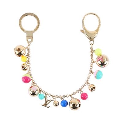 路易威登 LOUIS VUITTON Porte Cles Chaine Grelots 吊飾 包掛 鑰匙圈 M62226 彩色F球球鑰匙圈 原廠盒子/防塵袋