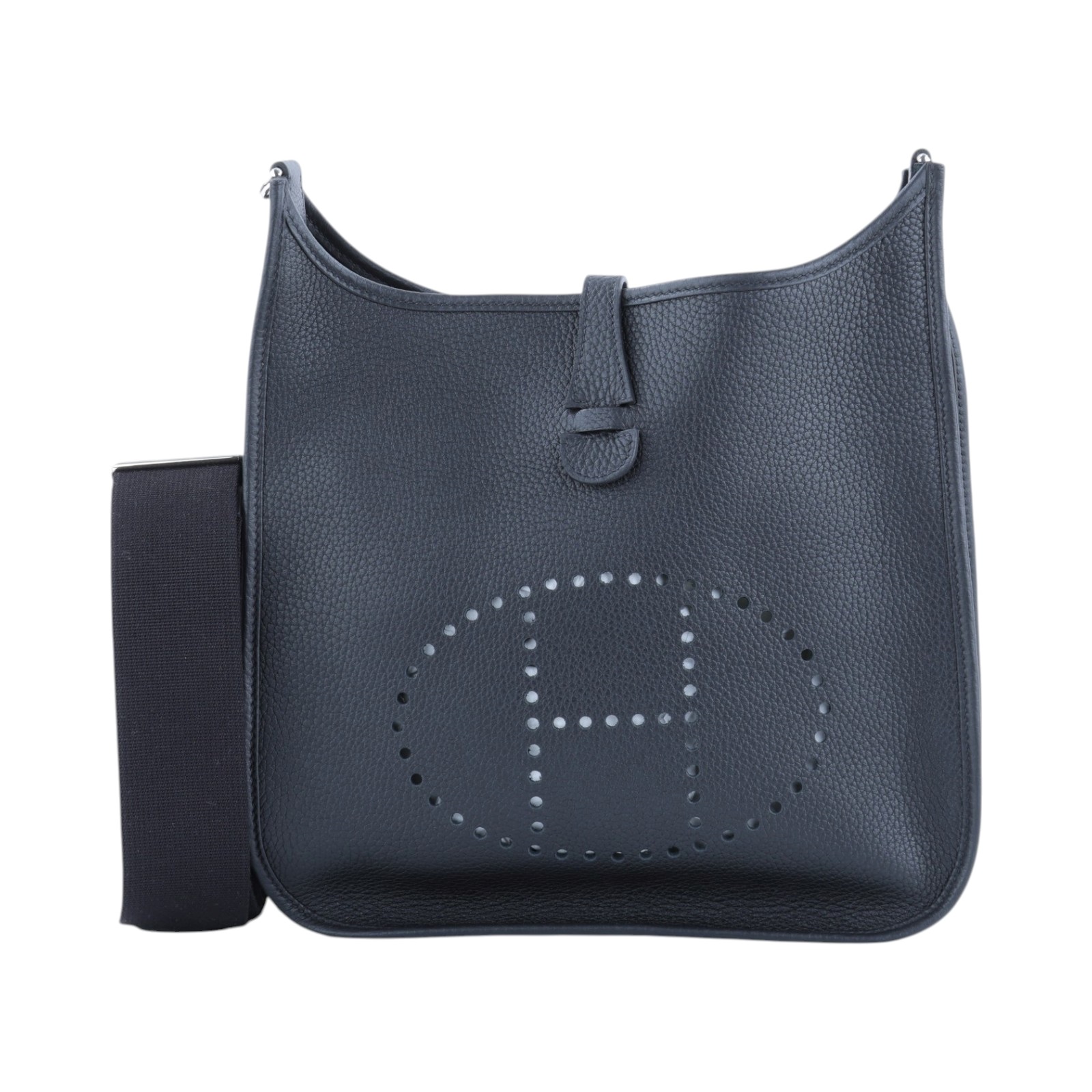 愛馬仕 Hermes Evelyne Bag 伊芙琳包 29 馬蹄型 銀色五金 黑色 H056277CK89 /W TS 003 AU  原廠盒子/防塵袋/國外購買證明影本