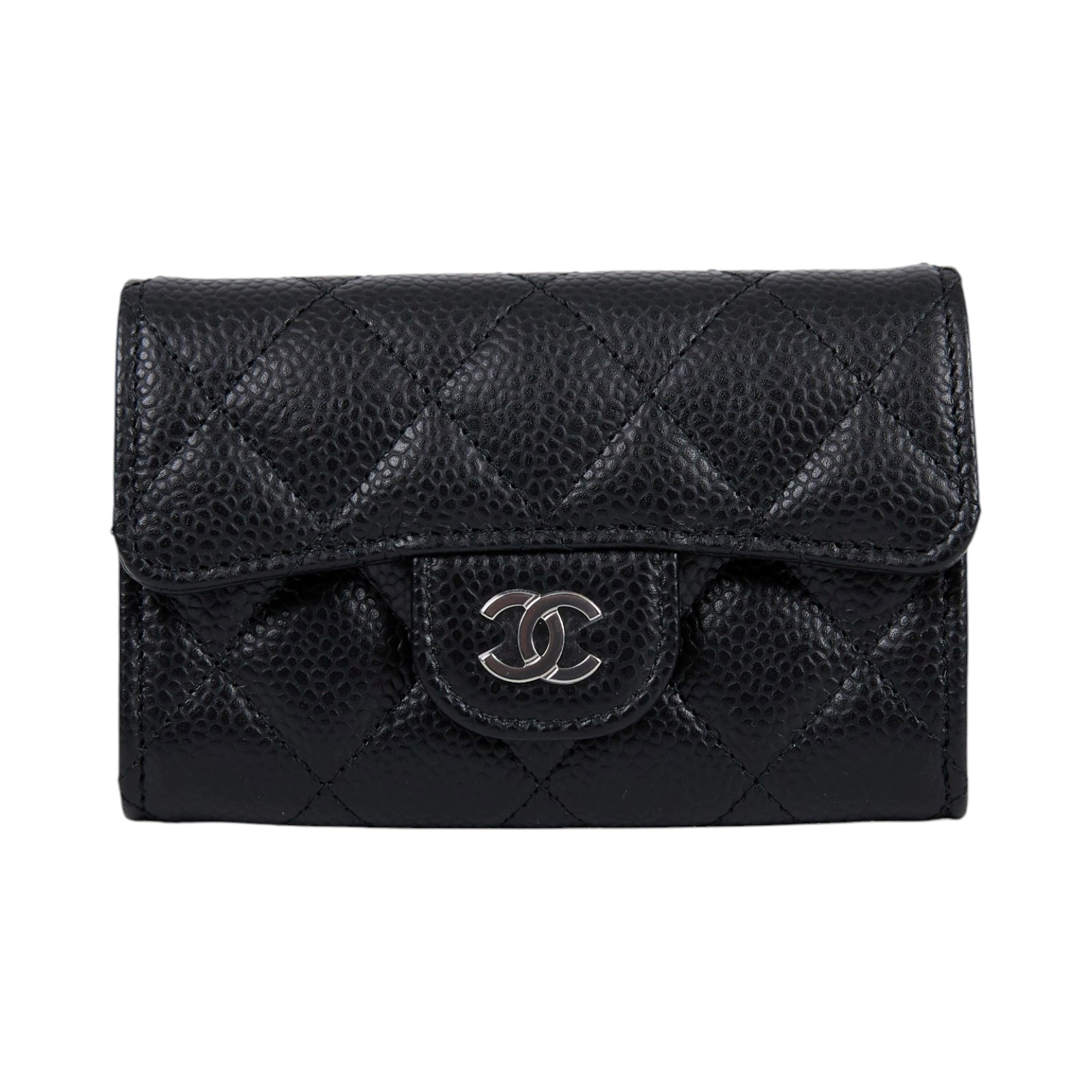 香奈兒 CHANEL CC LOGO 口蓋 卡片夾 錢包 AP0214 32開黑色荔枝卡包 原廠盒子/防塵袋/保證卡