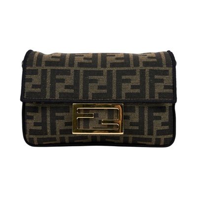 芬迪 FENDI Baguette  8BS017A6V5 棕FF迷你法棍包 防塵袋/背帶