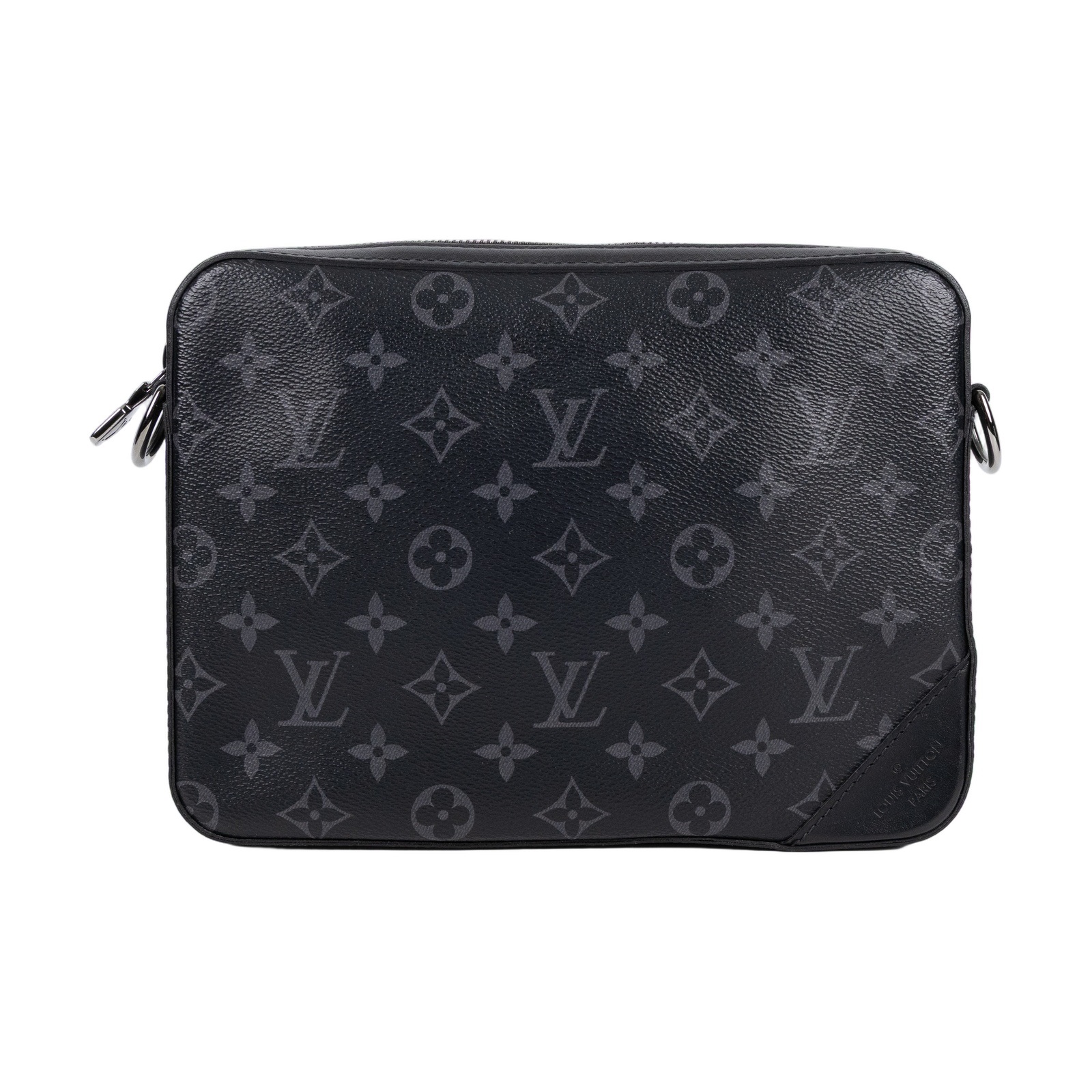 路易威登 LOUIS VUITTON Trio 郵差包 Eclipse帆布 黑色 灰色 M69443 晶片款  防塵袋/國外購買證明/pouch/背帶