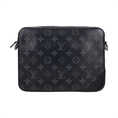 路易威登 LOUIS VUITTON Trio 郵差包 Eclipse帆布 黑色 灰色 M69443 晶片款  防塵袋/國外購買證明/pouch/背帶