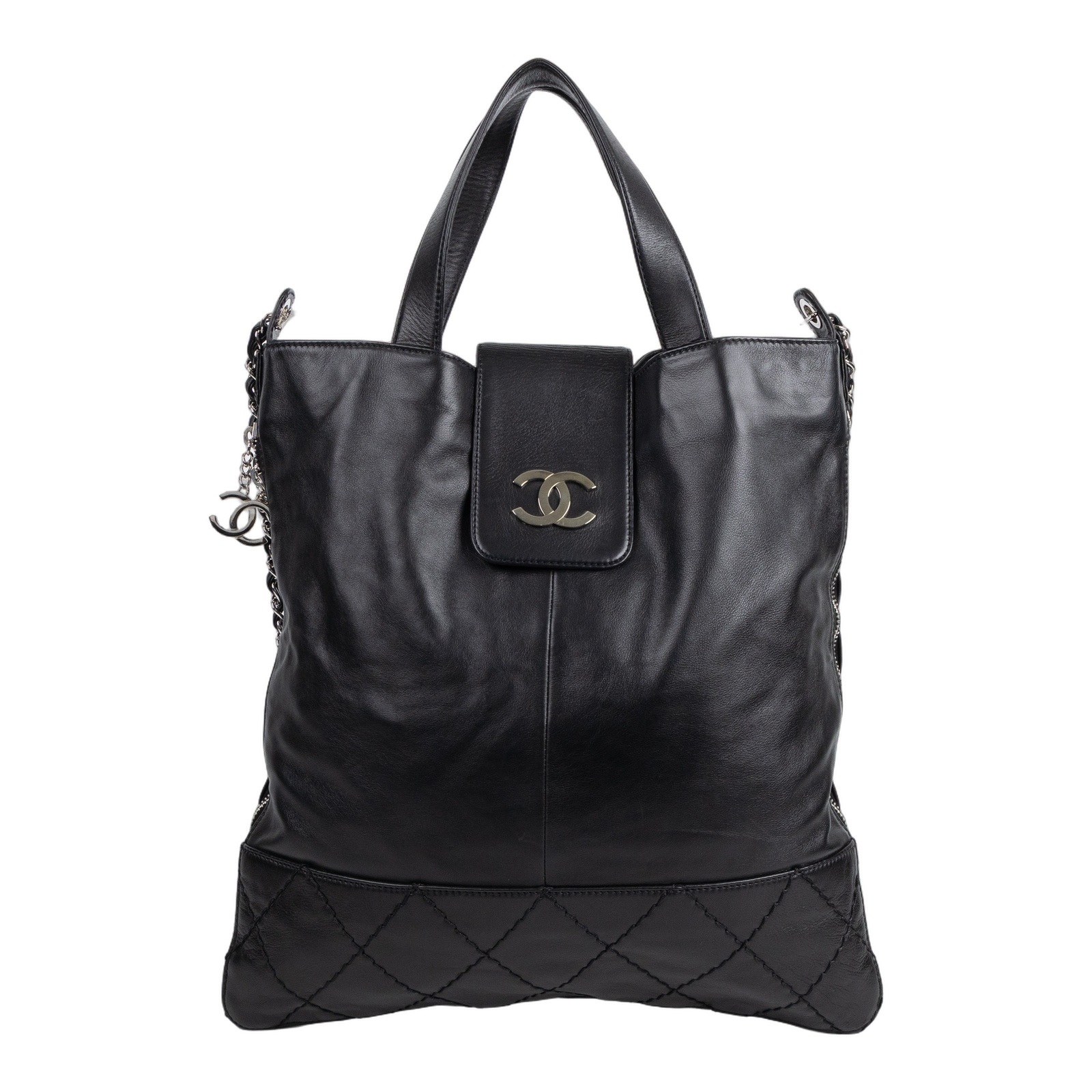 香奈兒 CHANEL CC logo 手提包 肩背包 托特包  11開黑托特2WAY 無附屬品