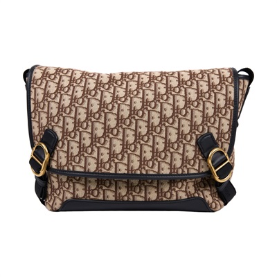 迪奧 CHRISTIAN DIOR Dior Jett 郵差包 小型 1DBPO458YUS 棕色緹花JETT翻蓋郵差包 無附屬品