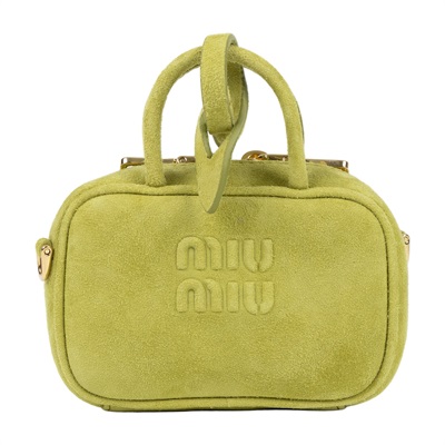 繆繆 MIU MIU Beau Micro 迷你 手提包 肩背包 包包掛件 吊飾 5NR020_ACSS 淺綠麂皮Beau Micro 防塵袋/背帶