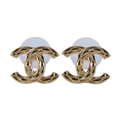香奈兒 CHANEL CC LOGO 耳環 耳釘 ABH240 B23662F26 P 金色菱格雙C耳環 無附屬品
