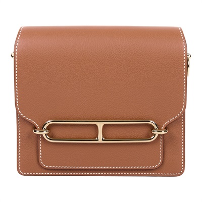 愛馬仕 Hermes Roulis 豬鼻子 斜背包 18 Mini 金色五金 金棕色 H070510CP37 /WHA851CY  原廠盒子/防塵袋/購買證明