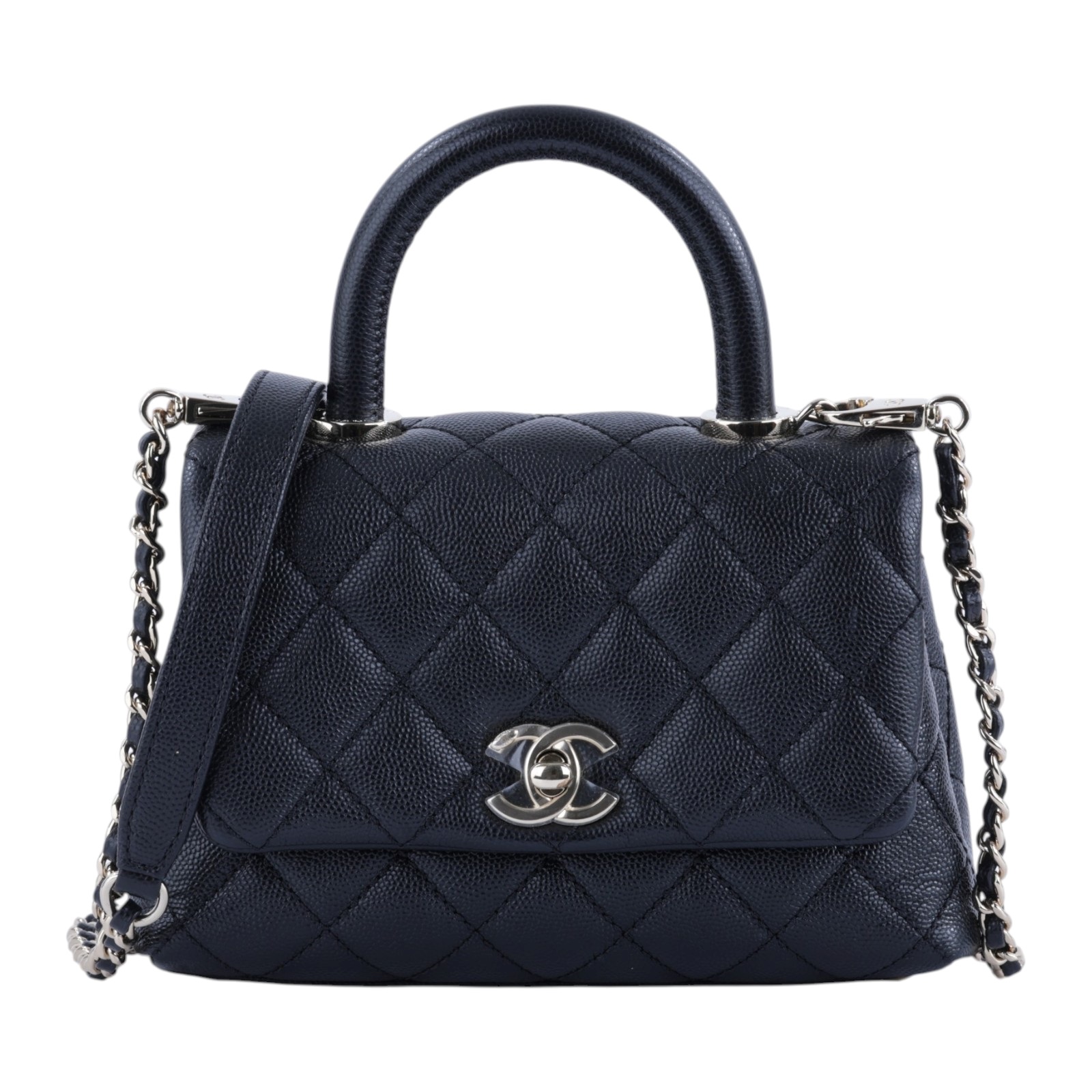 香奈兒 CHANEL Handle 迷你 手提 口蓋包 AS2215 30開黑荔枝MINI COCO HANDLE 原廠盒子/防塵袋/保證卡