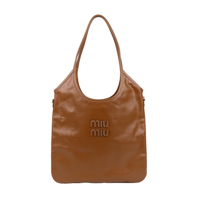 繆繆 MIU MIU Ivy 皮革手袋 標準 5BG231_2CRW 焦糖色IVY托特包 防塵袋