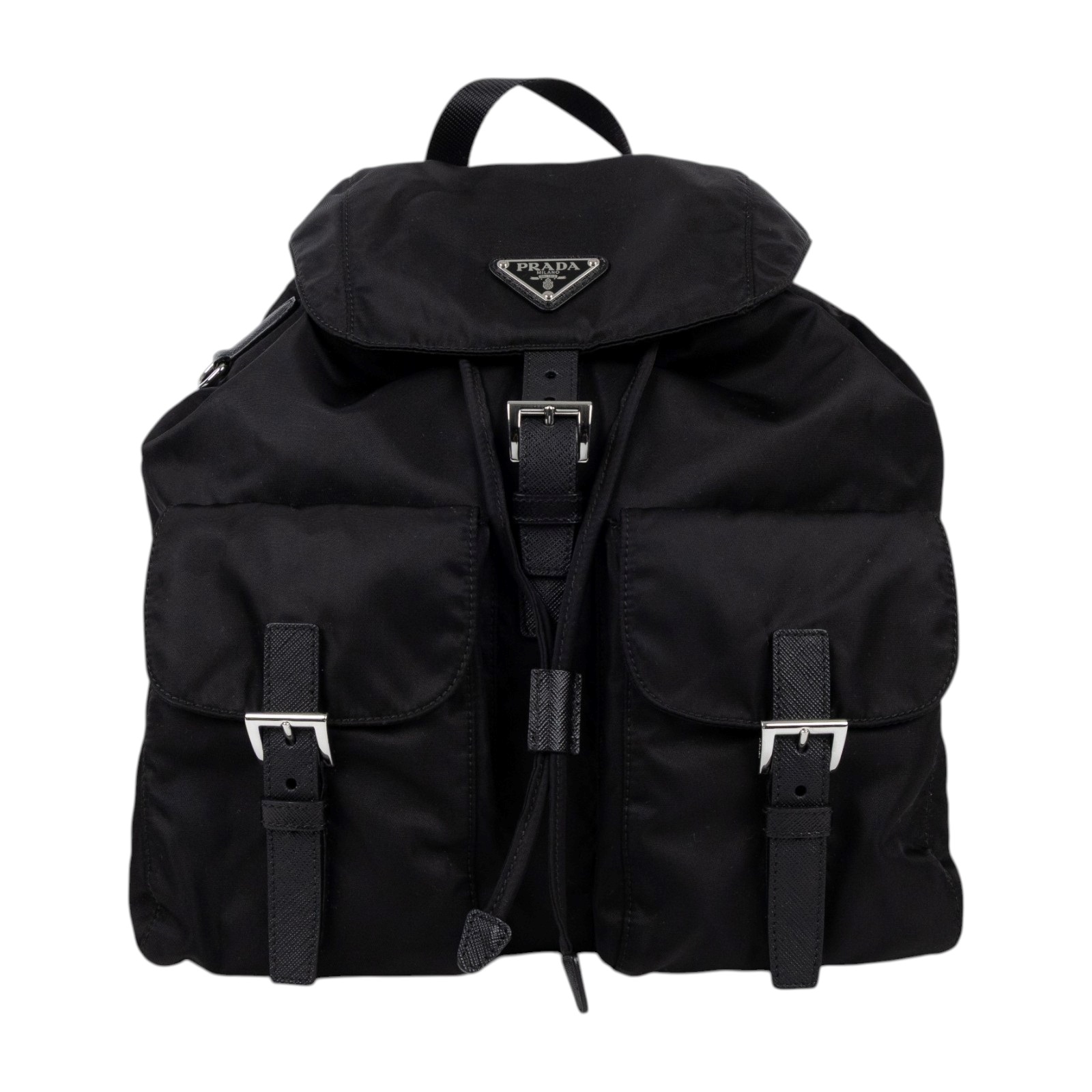 普拉達 PRADA Re-Nylon 中型 背囊 後背包 化妝袋 1BZ811_RV44 黑尼龍後背包 防塵袋/內袋