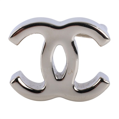 香奈兒 CHANEL CC LOGO 胸針 B22 K 淡金色雙C胸針 原廠盒子/內襯