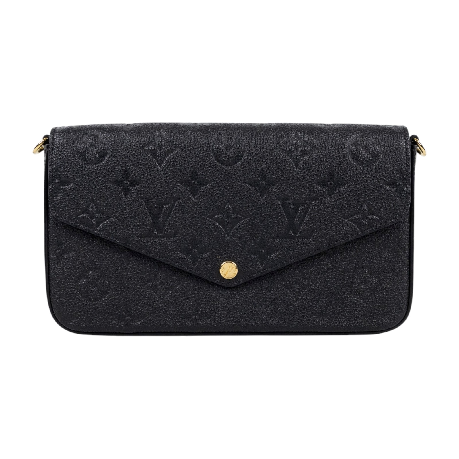 路易威登 LOUIS VUITTON Félicie Pochette 經典壓花皮格 WOC 翻蓋 斜背 鍊帶 肩背包 黑色 M82477 晶片款  背帶/內袋2