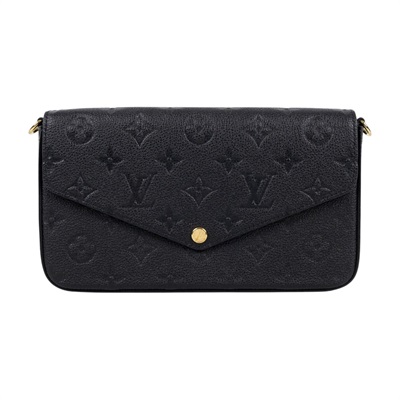 路易威登 LOUIS VUITTON Félicie Pochette 經典壓花皮格 WOC 翻蓋 斜背 鍊帶 肩背包 黑色 M82477 晶片款  背帶/內袋2