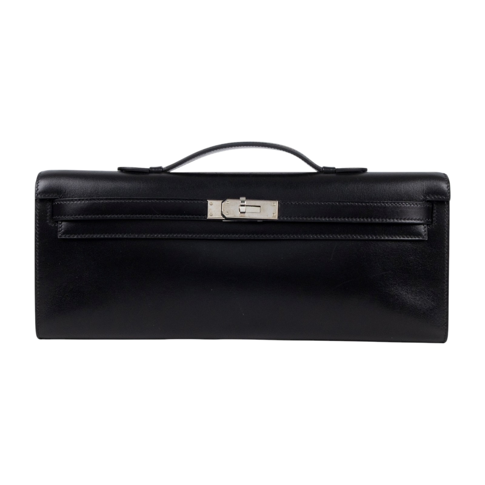 愛馬仕 Hermes Kelly Cut 手拿包 KLC □M 27S □M 黑銀 Kelly Cut 防塵袋