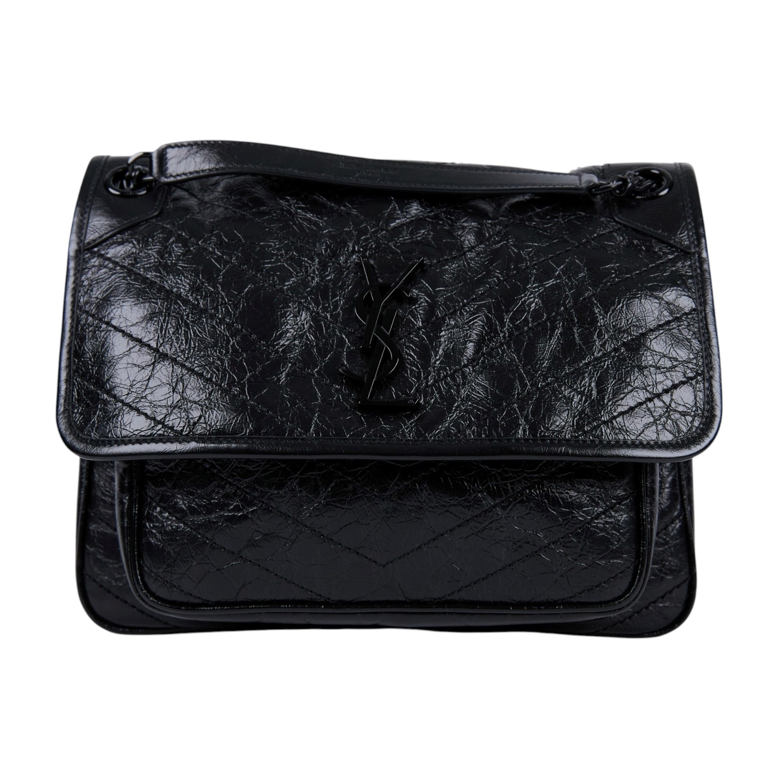 聖羅蘭 YSL SAINT LAURENT Niki 復古皮革 中型手袋 6331840EN08 SO BLACK NIKI 中號 防塵袋