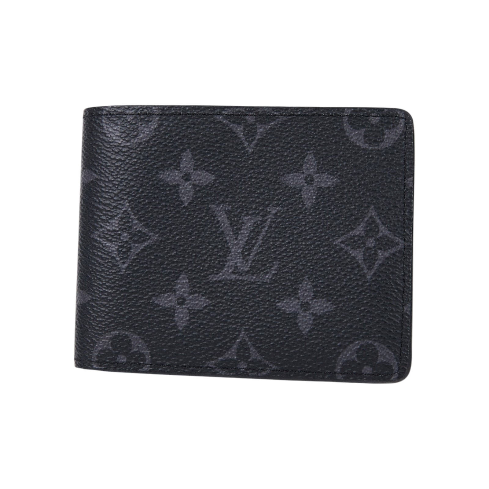路易威登 LOUIS VUITTON Slender 錢包 Eclipse帆布 錢包 短夾 M62294 晶片款 黑原花短夾 台灣購買證明