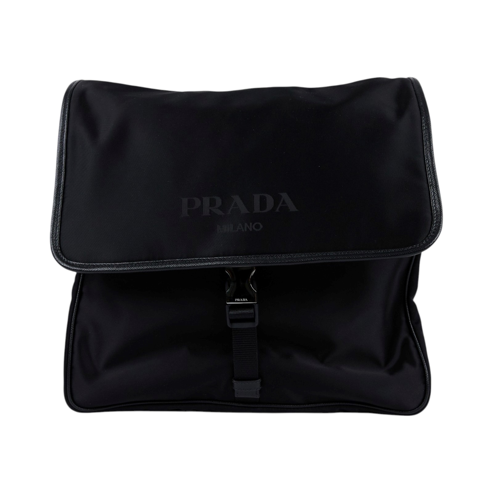 普拉達 PRADA Tessuto Nylon 郵差包 肩背包 斜背包 2VD166_2FMO 黑色尼龍Messenger 肩背包 防塵袋