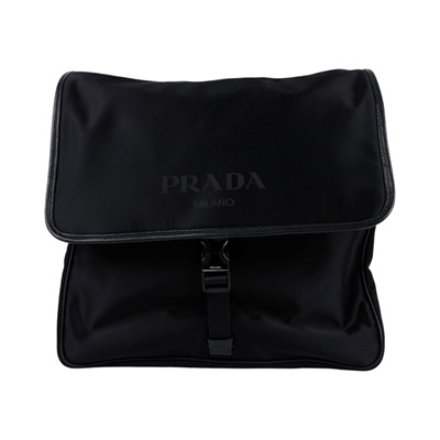 普拉達 PRADA Tessuto Nylon 郵差包 肩背包 斜背包 2VD166_2FMO 黑色尼龍Messenger 肩背包 防塵袋