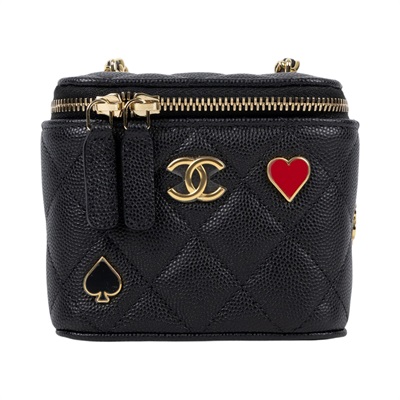 香奈兒 CHANEL Vanity 化妝箱 化妝盒 肩背包 斜背包 AP3078 晶片款 黑荔枝POKER VANITY 防塵袋