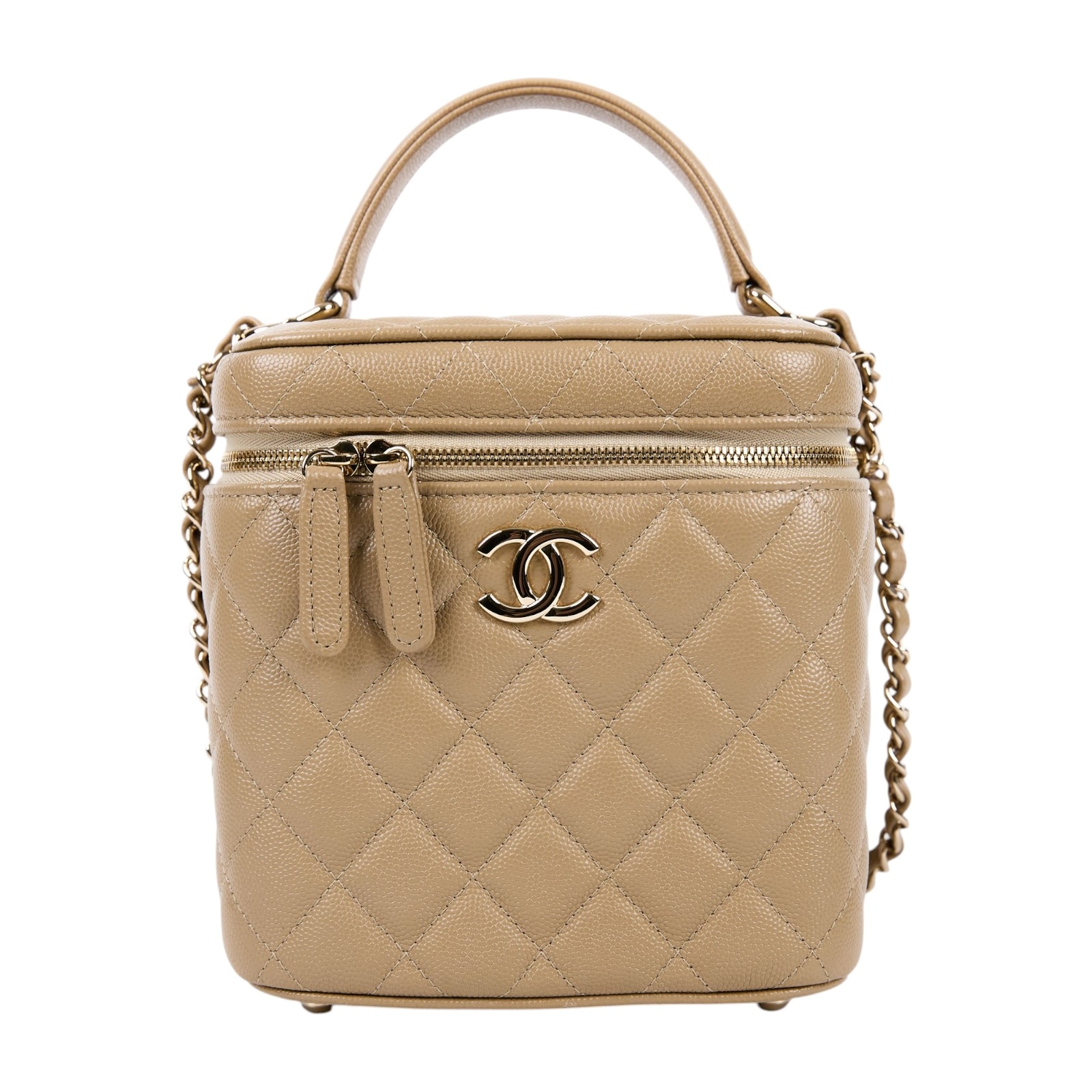 香奈兒 CHANEL Vanity 化妝箱 手提包 肩背包 斜背包 AS2362 晶片款 奶茶色VANITY化妝包 防塵袋