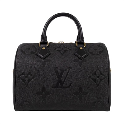 路易威登 LOUIS VUITTON Speedy Bandoulière  25 黑色 大LOGO 手提 斜背 波士頓包 M58951 晶片款  原廠盒子/防塵袋/背帶/鎖組