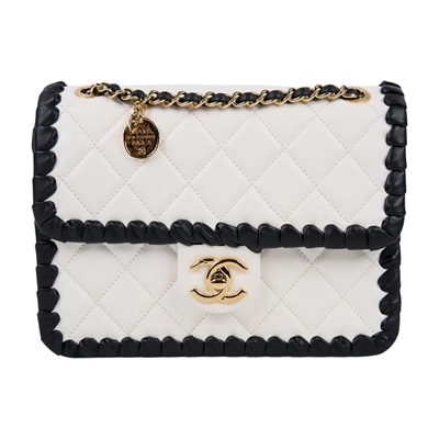 香奈兒 CHANEL CF 口蓋包 小型 肩背包 斜背包 AS2497 B23328 晶片款 熊貓羊FLAP BAG 防塵袋