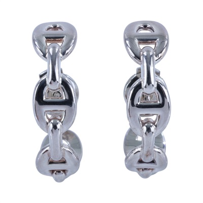 愛馬仕 Hermes Chaine dancre Enchainee 爬耳式耳環 純銀材質 H122506Bv00 /24AB006864  原廠盒子/購買證明影本