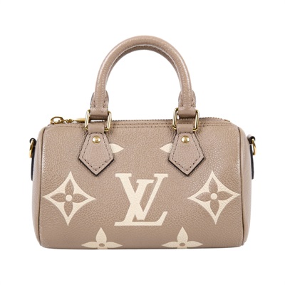 路易威登 LOUIS VUITTON Nano Speedy 手提 斜背 肩背包 灰色 奶油色 M82890 晶片款  原廠盒子/防塵袋/背帶/購買證明