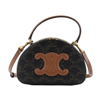 思琳 CELINE 標誌印花半月包 10K642ECM 棕黃色 HALF MOON CASE 背帶