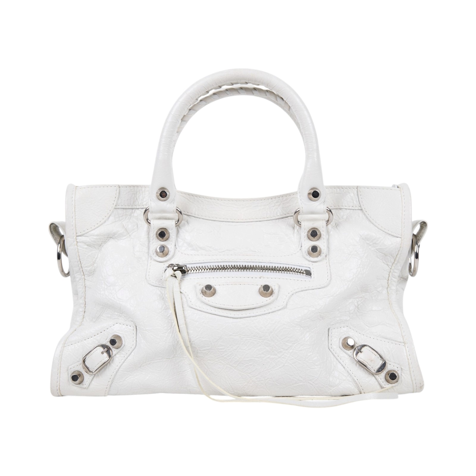 巴黎世家 BALENCIAGA Le City 機車包 小型 8114422ABEK 白LE CITY機車包SAMLL 背帶