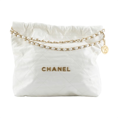 香奈兒 CHANEL 22 中型 束口包 AS3261 晶片款 白22包中號 防塵袋/內袋