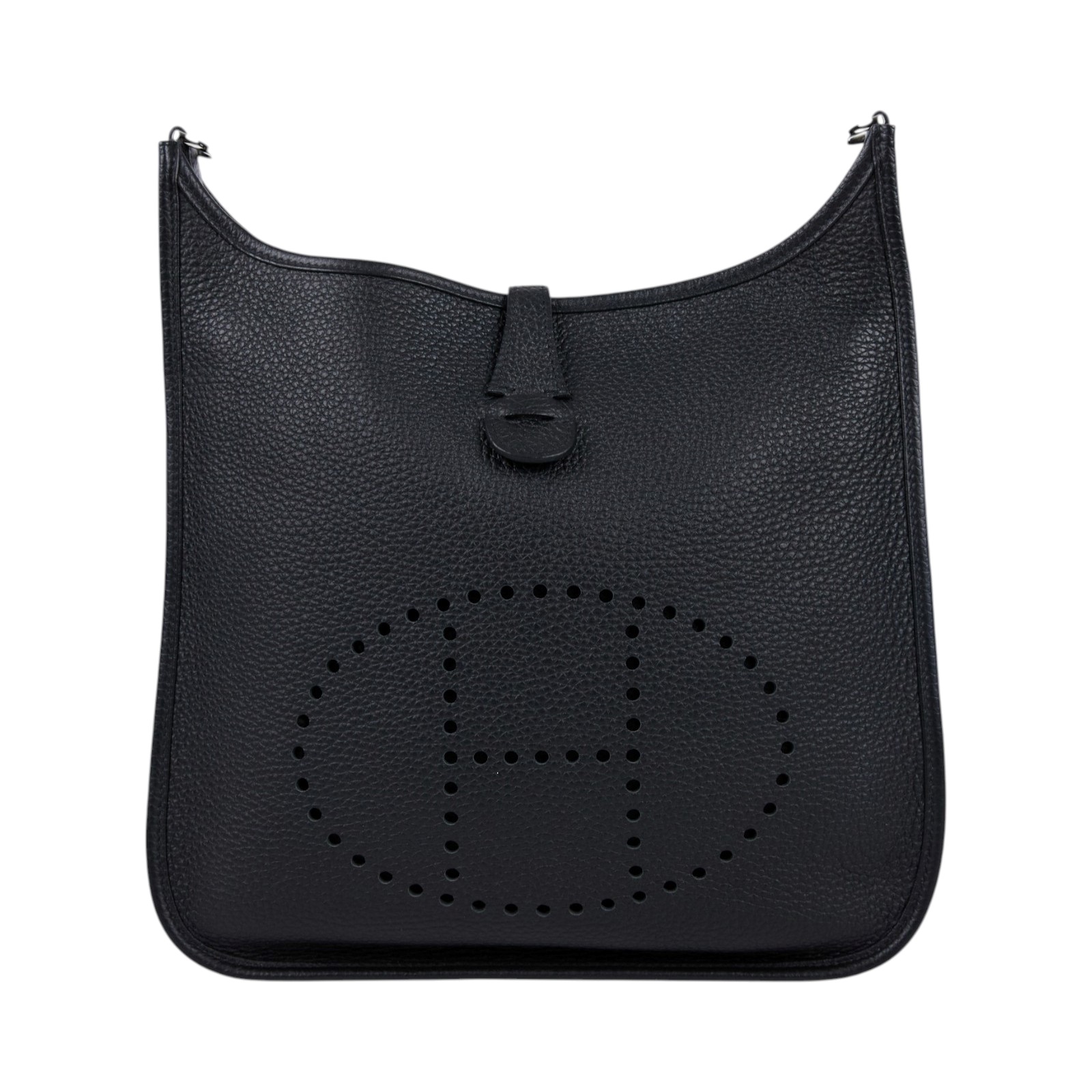 愛馬仕 Hermes Evelyne Bag 伊芙琳包 29 馬蹄型 銀色五金 黑色 H056277CK89 /BMM 011 KF  原廠盒子/防塵袋/背帶/購買證明影本