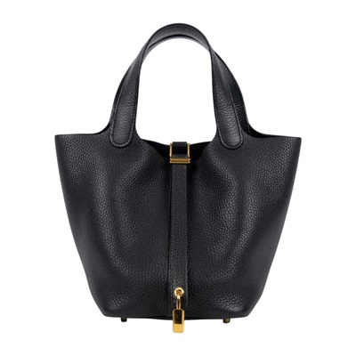 愛馬仕 Hermes Picotin Lock 18 菜籃子包 金色五金 黑色 H056289CC89 /Y AM 001 UH  原廠盒子/防塵袋/鎖組