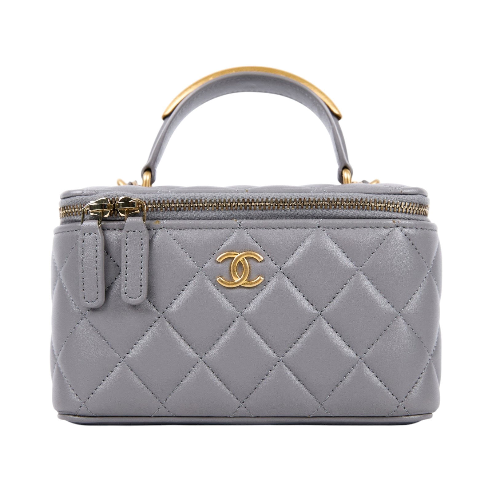 香奈兒 CHANEL Vanity Case 化妝箱 AP2199 B08846 晶片款 灰手把VANITY CASE 無附屬品