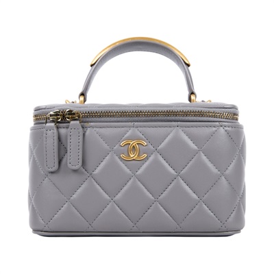 香奈兒 CHANEL Vanity Case 化妝箱 AP2199 B08846 晶片款 灰手把VANITY CASE 無附屬品